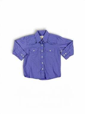 Vintage Cedar Rose Girls Western Pearl Snap Shirt Purple Floral size 2